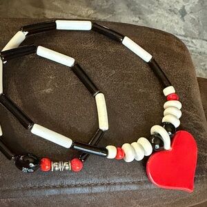 Candace Loheed Ruby Z Vtg Heart Necklace